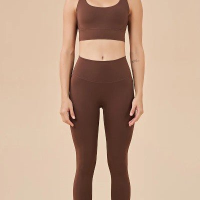 Combinaison Sport Femme - WomenFitnessSet™ - Marron - Sport et fitness