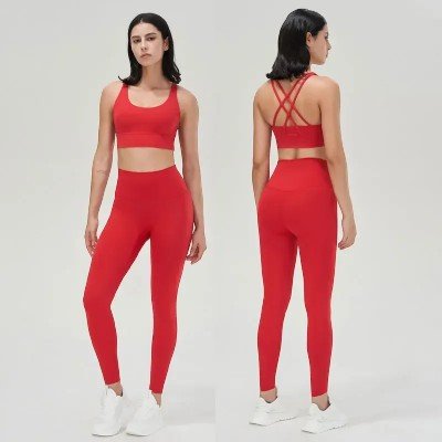 Combinaison Sport Femme - WomenFitnessSet™ - Rouge - Sport et fitness