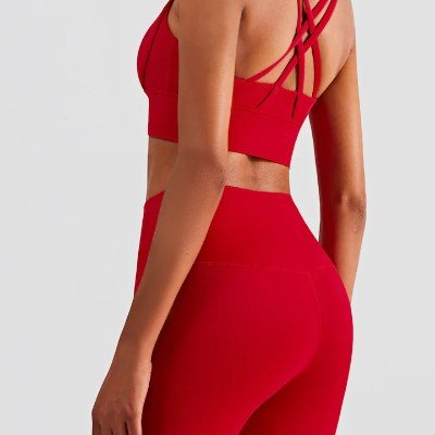 Combinaison Sport Femme - WomenFitnessSet™ - Rouge - Sport et fitness